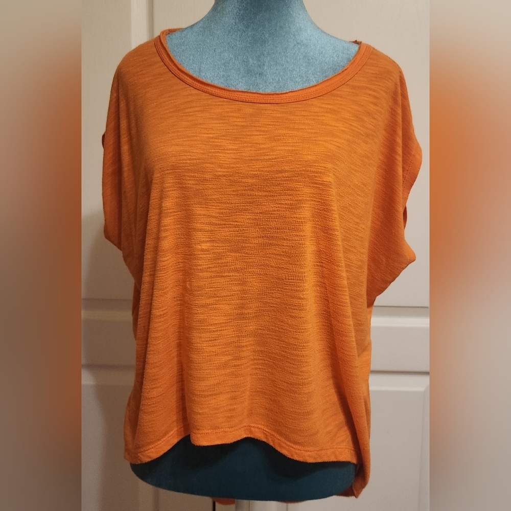 Vibrant Orange Short Sleeve Women's Top
